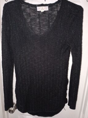 Black V-Neck Knit Sweater by Pink Republic